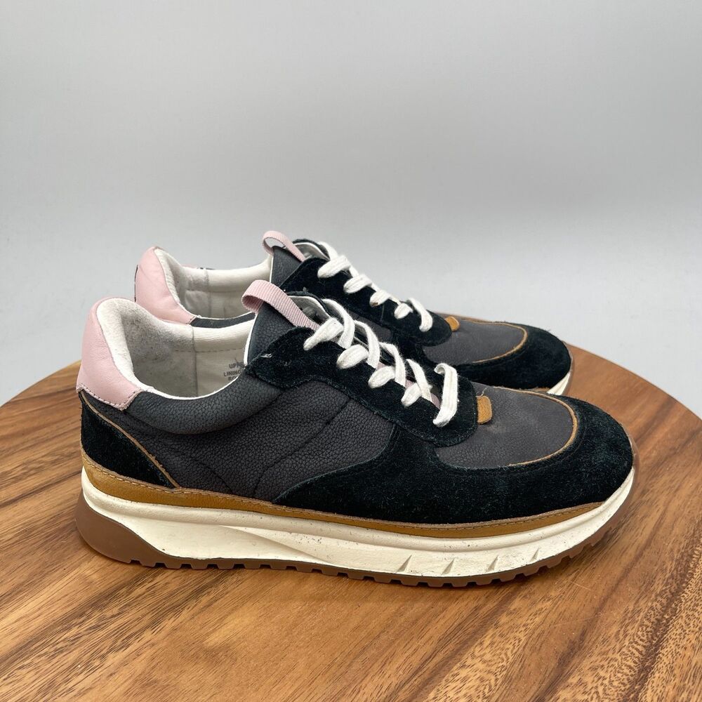 Madewell Kickoff Trainer Shoes Womens Size 8 M Black Suede Casual Walking Gym